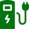 Green EV charging symbol